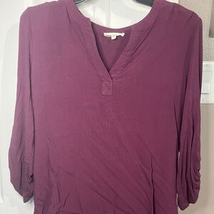 Pleione Burgundy 3/4 length blouse